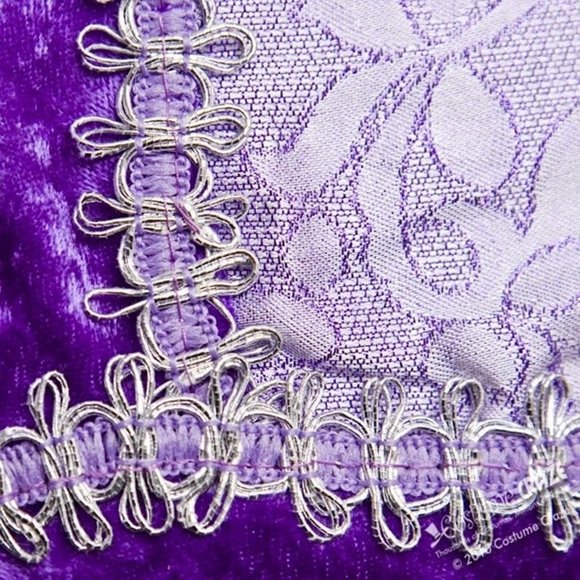 Renaissance Queen Medieval Purple Gown Medium Womens - Picture 4 of 9